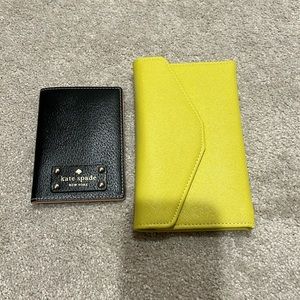 Kate spade passport holder and chartreuse travel wallet